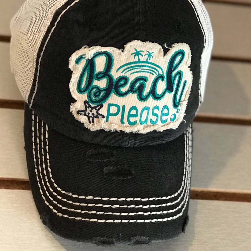 Humorous BEACH PLEASE Adjustable baseball cap - Picture 4 of 6